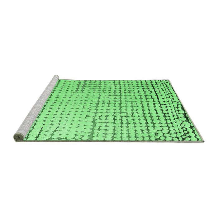 Sideview of Machine Washable Solid Emerald Green Modern Area Rugs, wshabs4897emgrn
