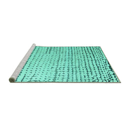Sideview of Machine Washable Solid Turquoise Modern Area Rugs, wshabs4897turq