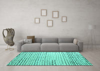 Machine Washable Solid Turquoise Modern Rug, wshabs4897turq