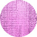 Round Machine Washable Solid Pink Modern Rug, wshabs4897pnk