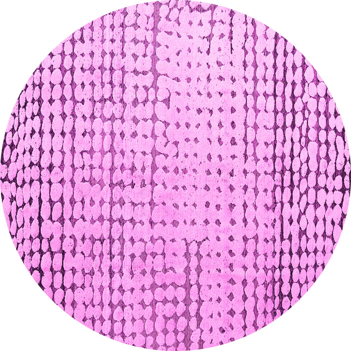 Round Solid Pink Modern Rug, abs4897pnk
