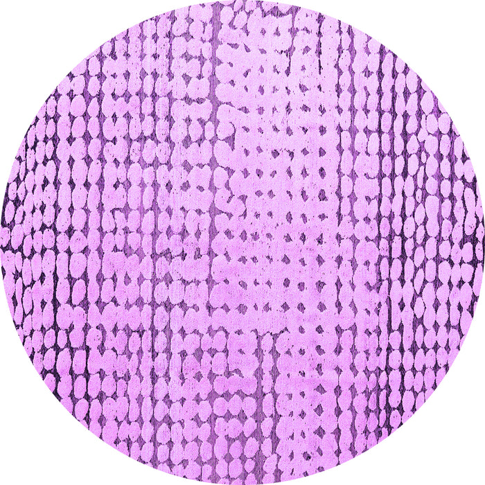Round Solid Purple Modern Rug, abs4897pur