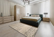 Abstract Khaki Green Solid Rug in a Bedroom, abs4897