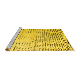 Sideview of Machine Washable Solid Yellow Modern Rug, wshabs4897yw