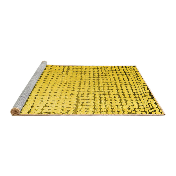 Sideview of Machine Washable Solid Yellow Modern Rug, wshabs4897yw
