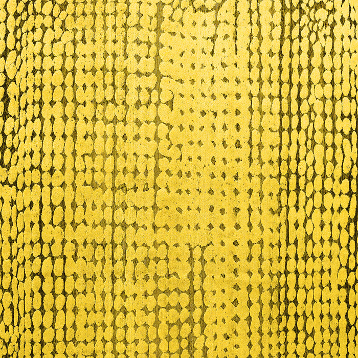 Square Solid Yellow Modern Rug, abs4897yw
