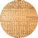 Round Solid Orange Modern Rug, abs4897org