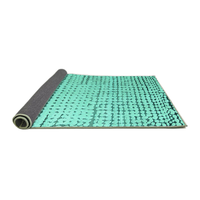 Sideview of Solid Turquoise Modern Rug, abs4897turq