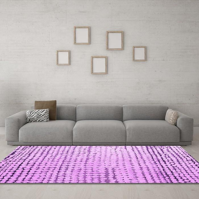 Machine Washable Solid Purple Modern Area Rugs in a Living Room, wshabs4897pur