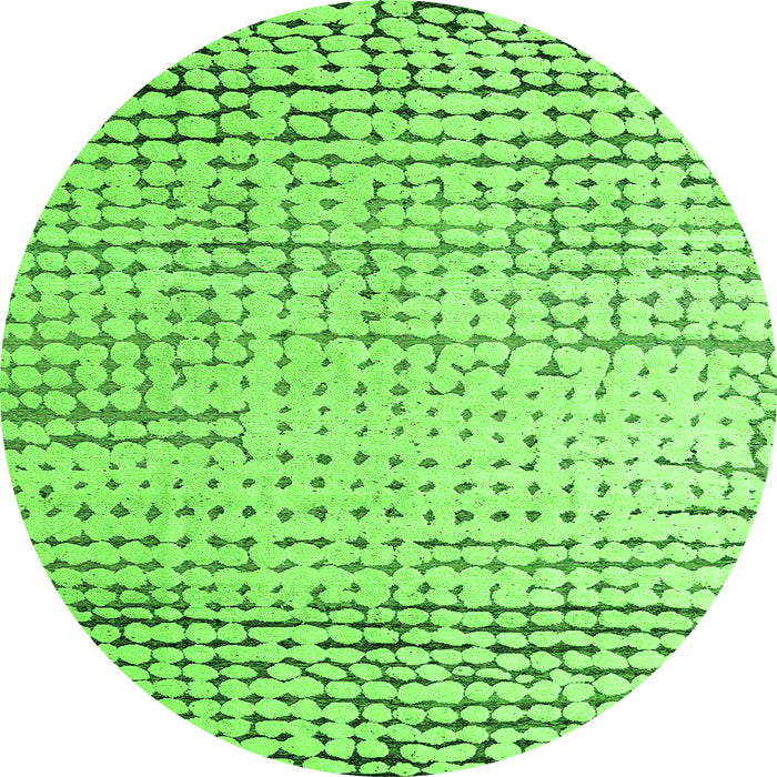 Round Solid Green Modern Rug, abs4897grn