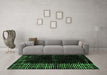 Machine Washable Abstract Emerald Green Modern Area Rugs in a Living Room,, wshabs4898emgrn