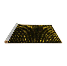 Sideview of Machine Washable Abstract Yellow Modern Rug, wshabs4898yw