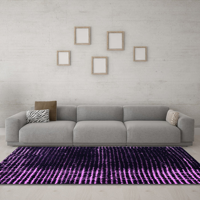 Machine Washable Abstract Purple Modern Area Rugs in a Living Room, wshabs4898pur