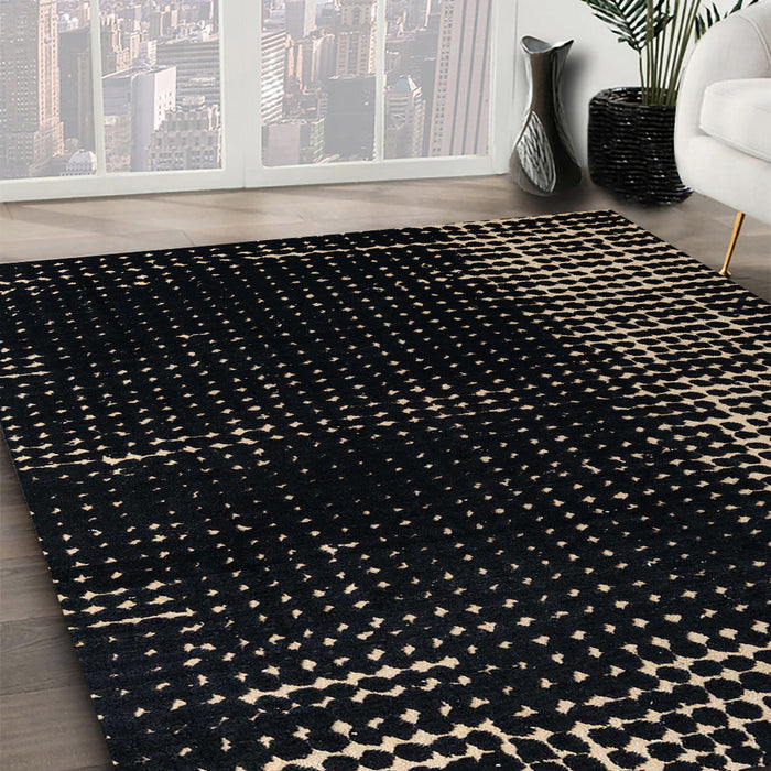 Machine Washable Abstract Black Rug in a Family Room, wshabs4898