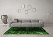 Machine Washable Abstract Green Modern Area Rugs in a Living Room,, wshabs4898grn