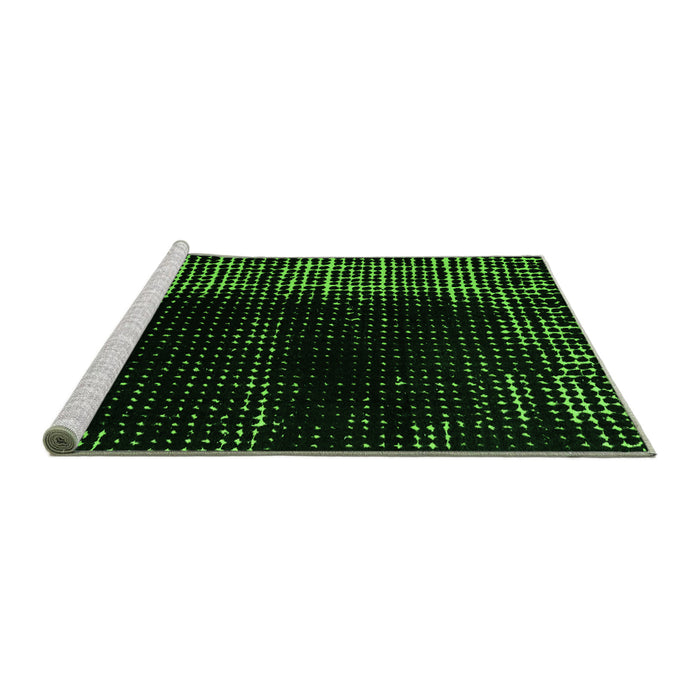 Sideview of Machine Washable Abstract Green Modern Area Rugs, wshabs4898grn