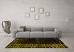 Machine Washable Abstract Yellow Modern Rug in a Living Room, wshabs4898yw