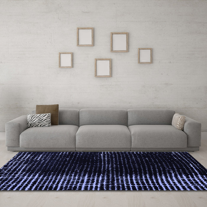 Machine Washable Abstract Blue Modern Rug in a Living Room, wshabs4898blu