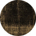 Round Abstract Brown Modern Rug, abs4898brn