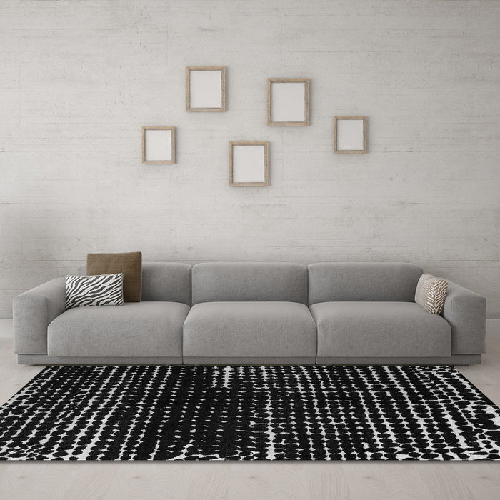 Machine Washable Abstract Gray Modern Rug in a Living Room,, wshabs4899gry