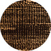 Round Machine Washable Abstract Orange Modern Area Rugs, wshabs4899org