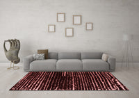 Machine Washable Abstract Red Modern Rug, wshabs4899red