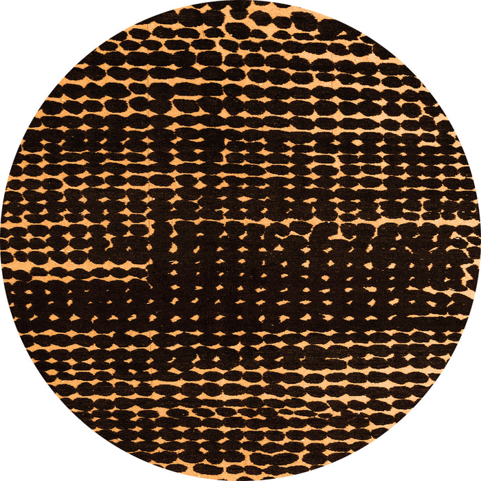 Round Abstract Orange Modern Rug, abs4899org