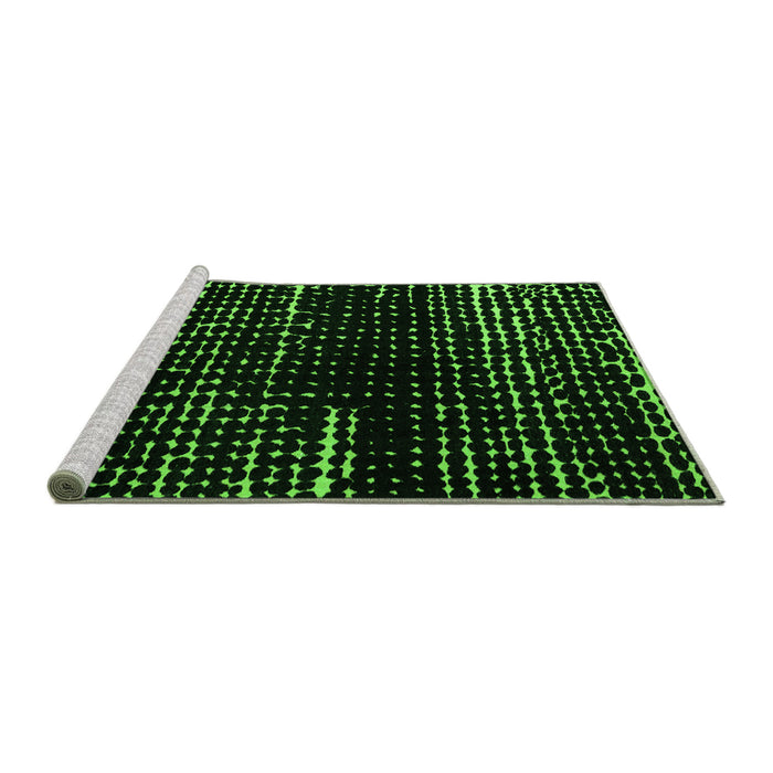 Sideview of Machine Washable Abstract Green Modern Area Rugs, wshabs4899grn
