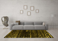 Machine Washable Abstract Yellow Modern Rug, wshabs4899yw