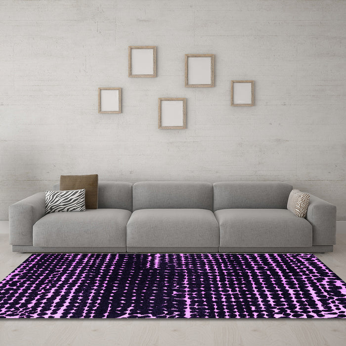 Machine Washable Abstract Purple Modern Area Rugs in a Living Room, wshabs4899pur