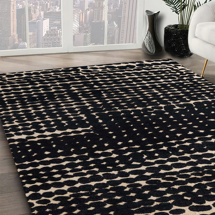 Abstract Puce Purple Modern Rug in Family Room, abs4899