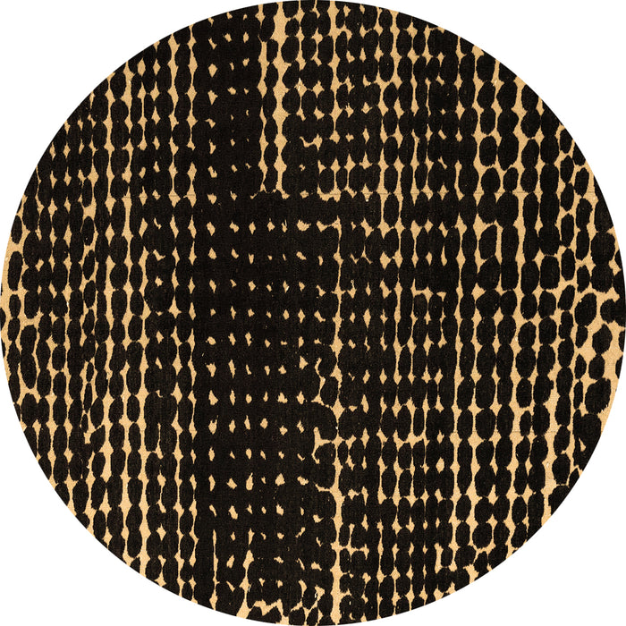 Round Abstract Brown Modern Rug, abs4899brn