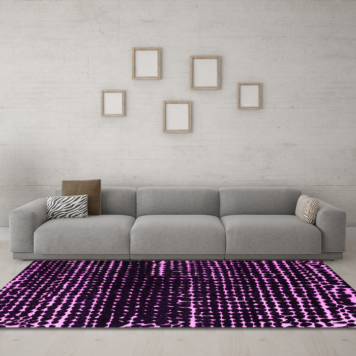 Machine Washable Abstract Pink Modern Rug in a Living Room, wshabs4899pnk