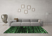 Machine Washable Abstract Emerald Green Modern Area Rugs in a Living Room,, wshabs4899emgrn