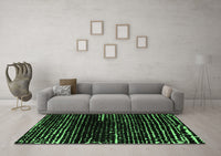 Machine Washable Abstract Emerald Green Modern Rug, wshabs4899emgrn