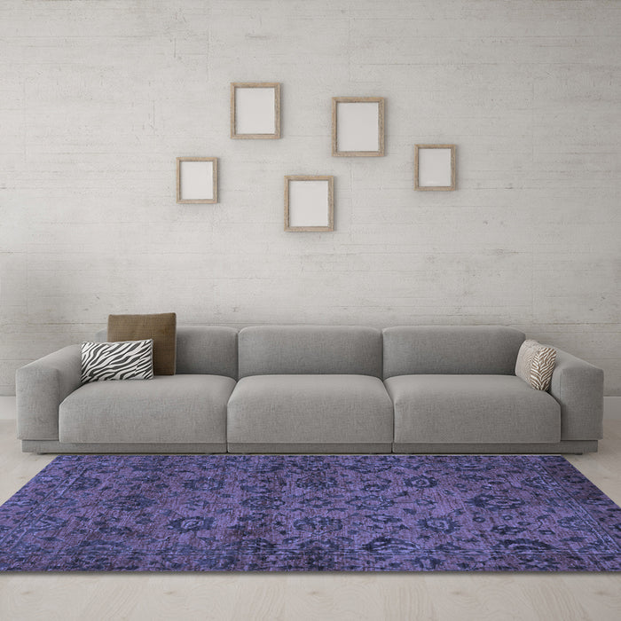 Machine Washable Abstract Blue Modern Rug in a Living Room, wshabs489blu