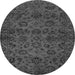 Round Machine Washable Abstract Gray Modern Rug, wshabs489gry