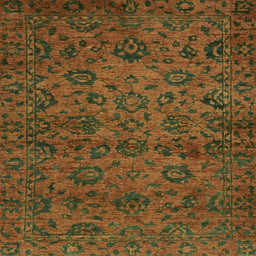 Square Machine Washable Abstract Dark Bisque Brown Rug, wshabs489