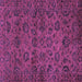 Square Machine Washable Abstract Purple Modern Area Rugs, wshabs489pur