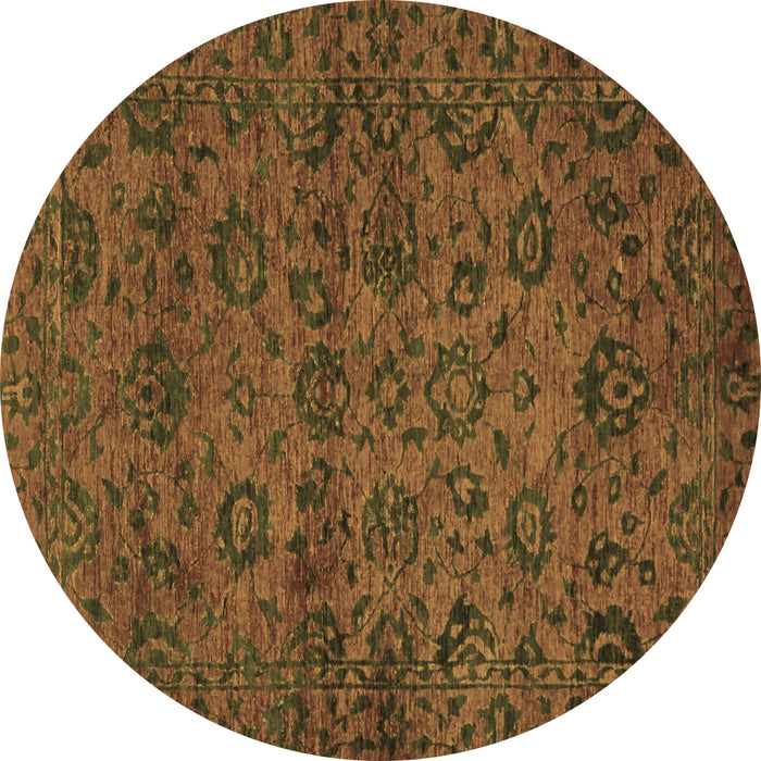 Round Machine Washable Abstract Brown Modern Rug, wshabs489brn