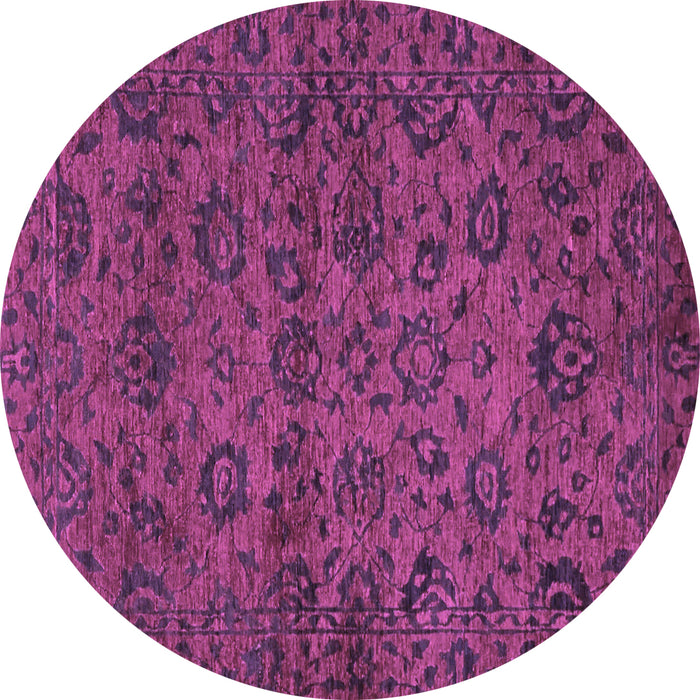 Round Machine Washable Abstract Purple Modern Area Rugs, wshabs489pur