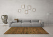 Machine Washable Abstract Brown Modern Rug in a Living Room,, wshabs489brn