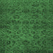 Square Machine Washable Abstract Emerald Green Modern Area Rugs, wshabs489emgrn