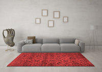 Machine Washable Abstract Red Modern Rug, wshabs489red