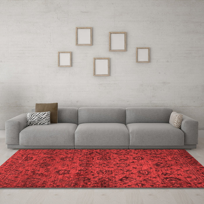 Modern Red Washable Rugs