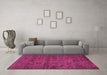 Machine Washable Abstract Pink Modern Rug in a Living Room, wshabs489pnk