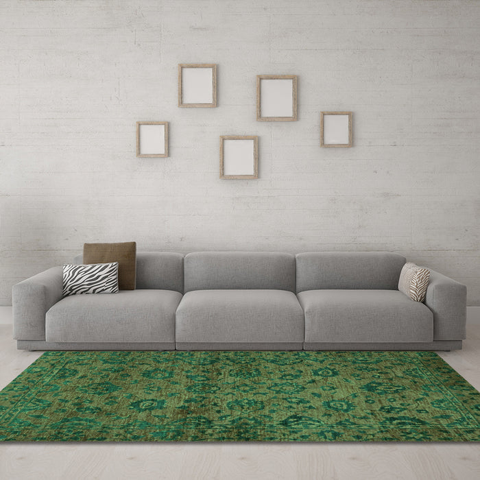 Machine Washable Abstract Turquoise Modern Area Rugs in a Living Room,, wshabs489turq