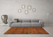 Machine Washable Abstract Orange Modern Area Rugs in a Living Room, wshabs489org