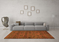 Machine Washable Abstract Orange Modern Rug, wshabs489org