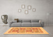 Machine Washable Abstract Orange Modern Area Rugs in a Living Room, wshabs48org